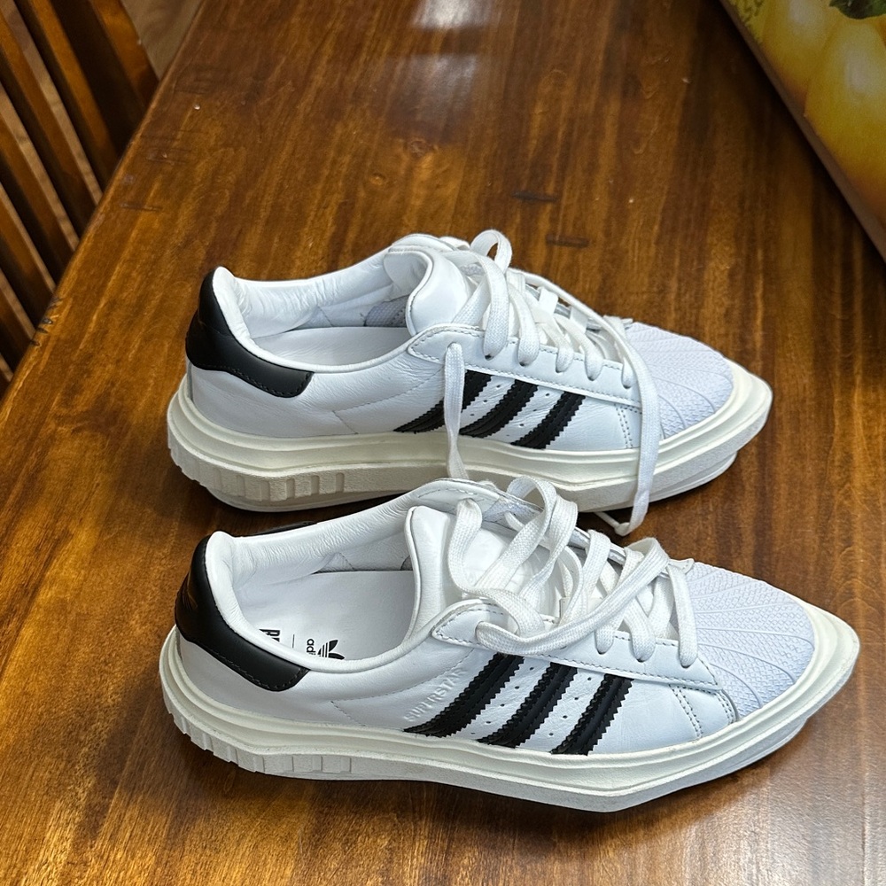 Adidas Beyoncé Women’s White and Black Platform Sneakers